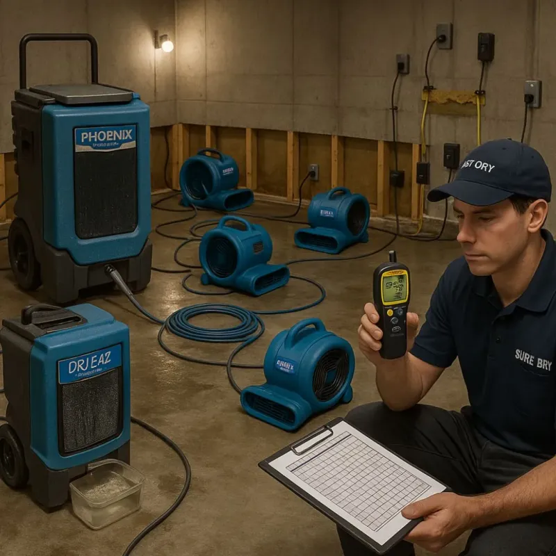 Structural Drying and Dehumidification process in Moosic, PA